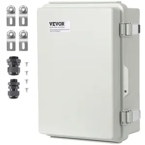 VEVOR Outdoor Electrical Junction Box, 20.87x 16.92x 7.87 in, ABS Plastic Electrical Enclosure Box with Hinged Cover Stainless Steel Latch, IP67 Dustproof Waterproof for Outdoor Electrical ProjectsVEVOR Super Brand Day