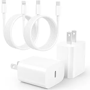 4-Pcs i Phone Charger Fast Charging, 20W PD Block with 5Ft Cable, Type C Travel Plug & Ligt ning Cord for IP 14/13/12/11, i Pad & More