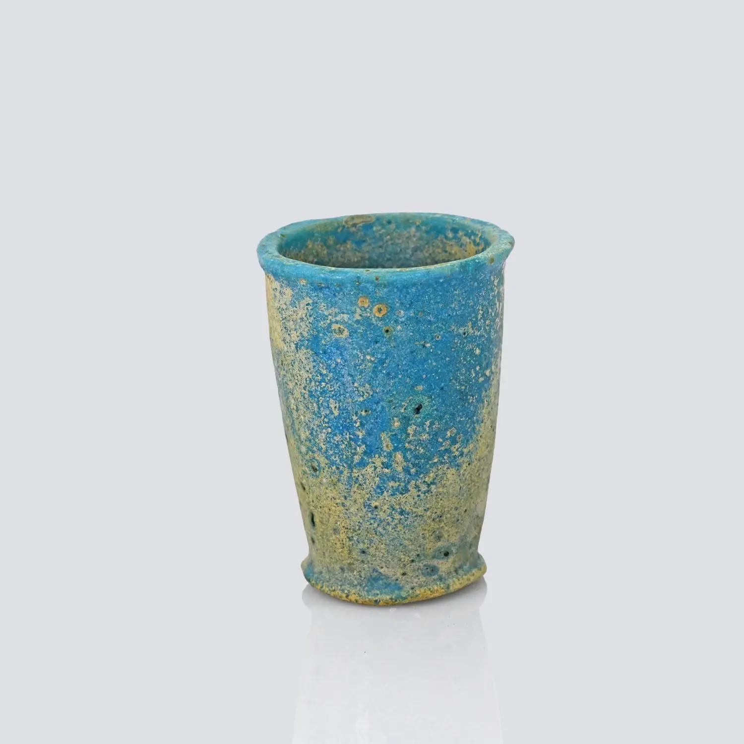 An Egyptian Blue-Green Faience Offering Cup for Seti I, New Kingdom, ca. 1550 - 1069 BCE