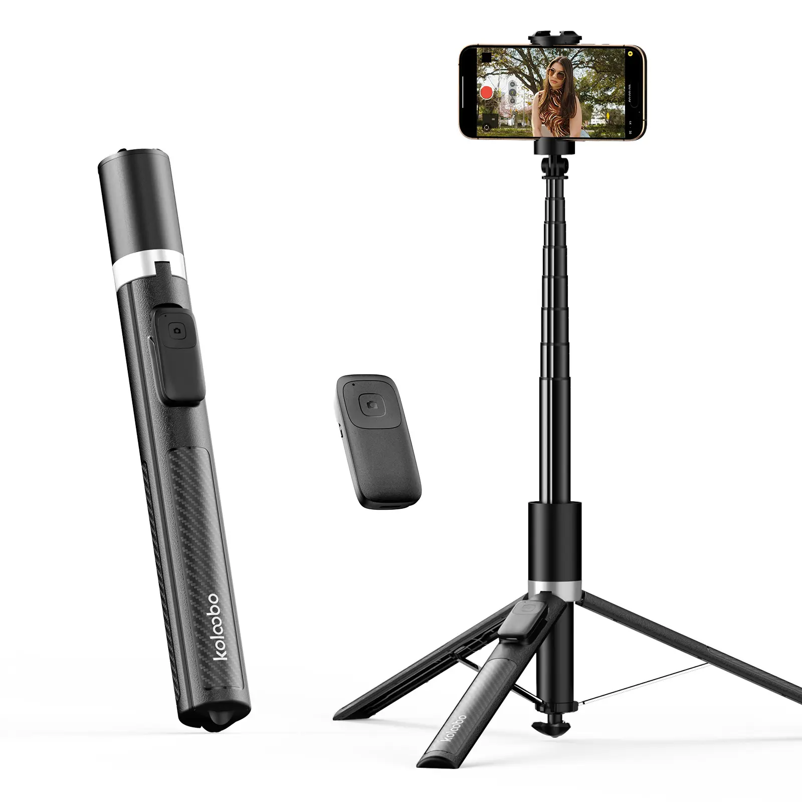 Ultra-Long Selfie Stick Bracket, Selfie Stand, One Hand Operation, Up to 67 Inches, Hidden Phone Grip, 360° Rotation, Bluetooth-compatible Remote Control