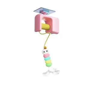 Interactive Cat Toys for Indoor Cats,Automatic Cat Hanging Toys for Bored Indoor Adult Cats, Caterpillar and Flying Bird Toy for Door Frame, Self-Play Pet Chase Toy-Blue、Pink