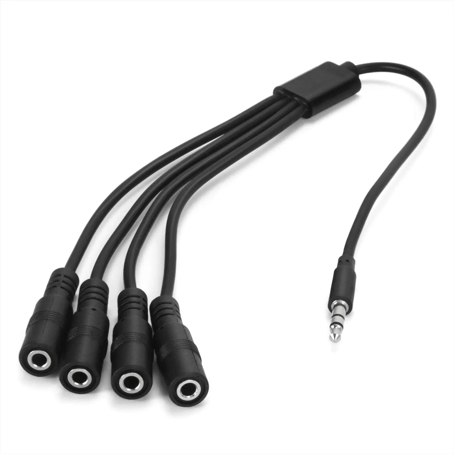 ONXE 3.5mm AUX Cable Headphone Splitter, 1/8 Inch 1 Male to 2/3/4 Female Multi-Headset Adapter for Laptops/MP3s, Mobile Phones, PC Speakers (Black)