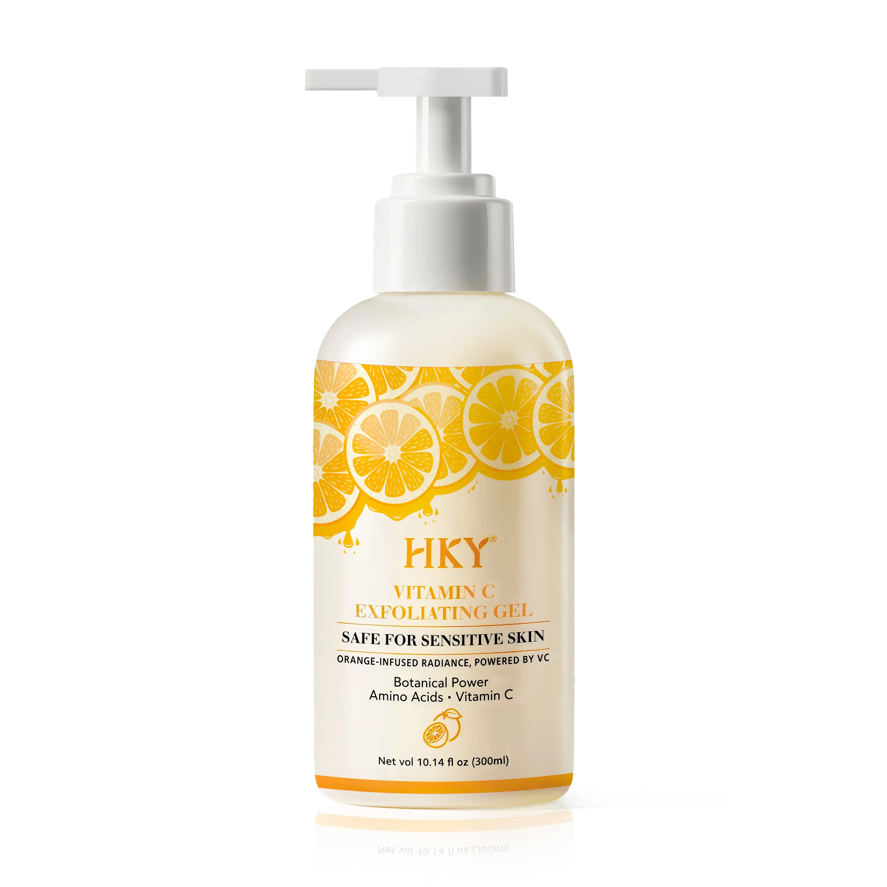 HKY Vitamin C Peeling Gel with Niacinamide & Salicylic Acid, Gentle Face & Body Exfoliant for Smooth & Radiant Skin, All Skin Types, 300ml, Exfoliate, Mild, Blackhead Removal, Bottle, Softening, Daily Care