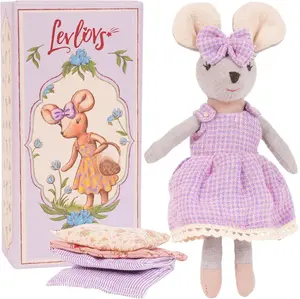 LEVLOVS Mouse in a Box Mouse Violet in a Gift Box with The Bedding Easter Gift
