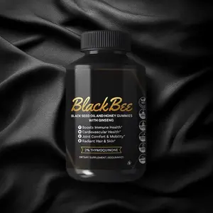 BlackBee Black Seed Oil & Honey Gummies with Ginseng - Natural Wellness Energy Boost Healthcare Fitness Dietary Supplement Edible 60Gummies