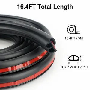Car Door Seal Strip 16.4FT – Rubber Weather Stripping, Waterproof Dustproof Soundproof, Cuttable Edge Trim for Car SUV Truck,Cars Accessories, Stylish Car Decoration & Practical Car Stuff
