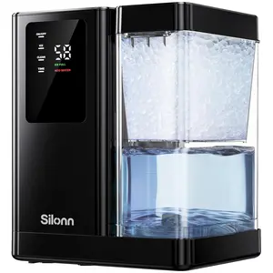 Silonn Nugget Ice Maker Countertop with 3L Detachable Water Tank, 40 lbs/24H Soft Chewable Ice, Self Cleaning Ice Machine with Timer Function, Pebble Ice Maker for Kitchen, Party and Office
