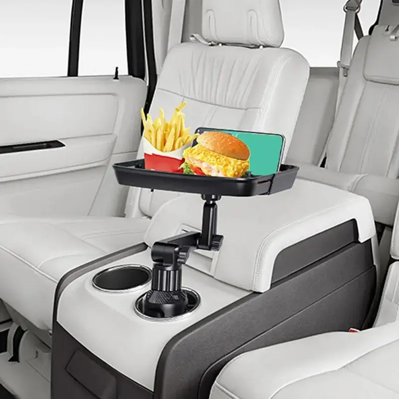 360° Rotatable Car Holder, Car Cup Holder, Multifunctional Car Cup Holder, Small Table Stand for Beverage and Food, Vehicle, Automotive