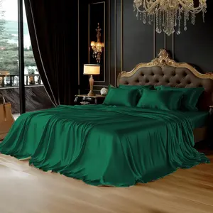 Solid Color Bedding Set, 6 Counts/set Including 1 Count Fitted Sheet & 1 Count Flat Sheet & 4 Counts Pillowcases without Filler, Soft Comfortable Bedding Set for Home Bedroom Hotel, Bed Sheet Sets