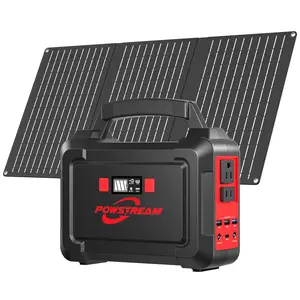 167Wh Solar Generator with 30W Solar Panel Portable Power Station with 2 x 100W AC Outlets (150W Surge) 8 Output Ports Built-in Flashlight for Home Camping Power Outages Emergency