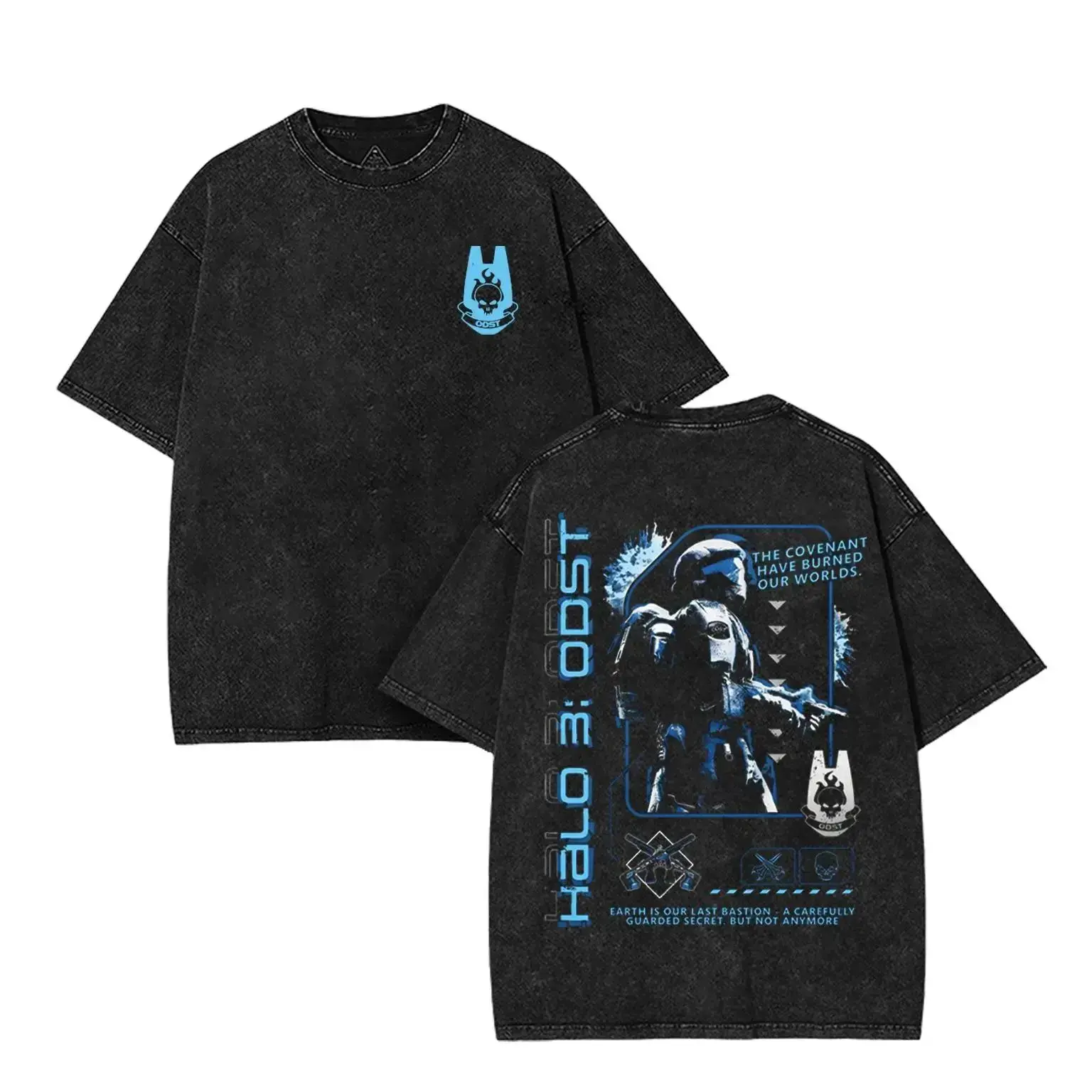 Halo ODST "The Rookie" T-Shirt Double Printed Unisex Acid Washed Lightweight Cotton TShirt, Tank Top, Hoodie Gift For Game Fan, Streetwear men gifts graphic tee