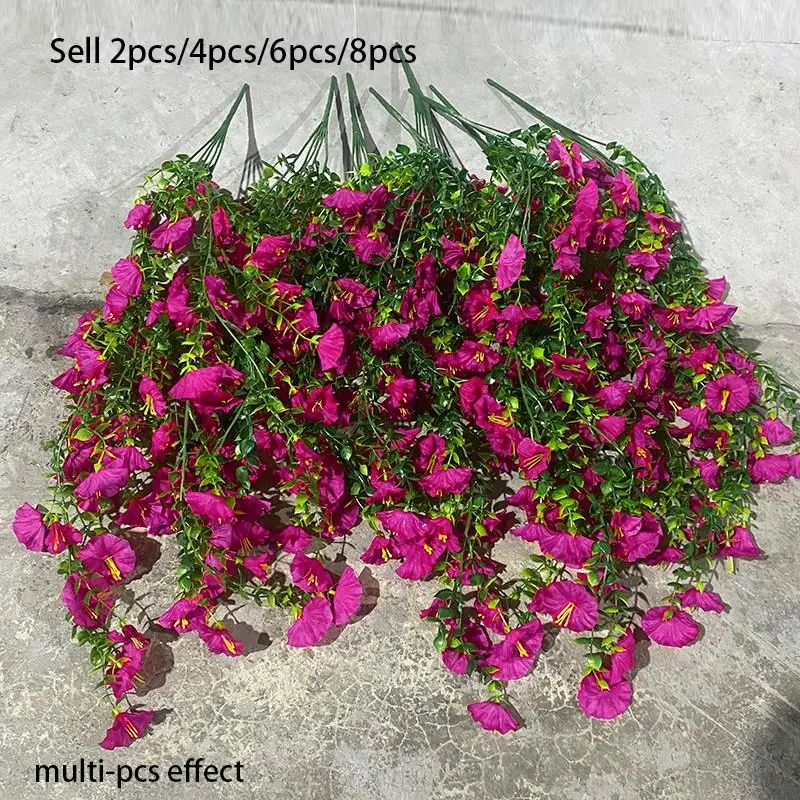 Outdoor artificial flower vines, realistic hanging artificial flowers, Artificial Flowers For Outside, decorative Floral Kitchen Decor, suitable for weddings, homes, hotels, offices, weddings, parties, home gardens, porches, cottages, courtyard decoration
