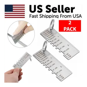 2PCS Thickness Gage Sheet Metal Gauge Measuring Tool Wire Gauge Stainless Steel 2PCS Thickness Gage Sheet Metal Gauge Measuring Tool Wire Gauge Stainless Steel