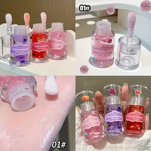 1PC/3PCS Fruit-Flavored Nourishing Lip Oil - Hydrating Moisturizing Radiant Jelly Gloss Trio in Pink, Red, & Blue Shades - Ideal for All Skin Types - Perfect Gift for Halloween, Christmas, Valentine's Day