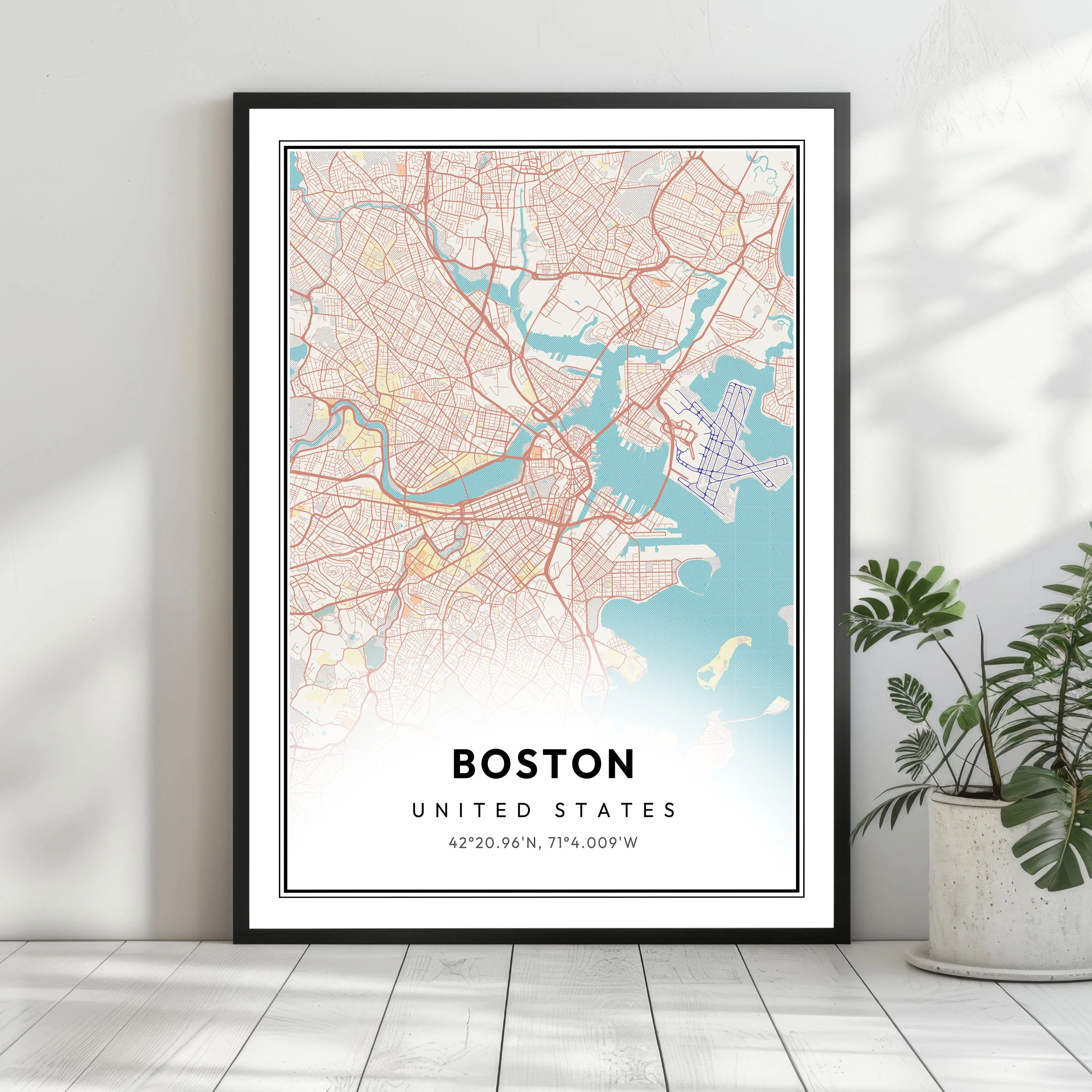 Custom Map Print – Modern Street Map | Personalized Location Art
