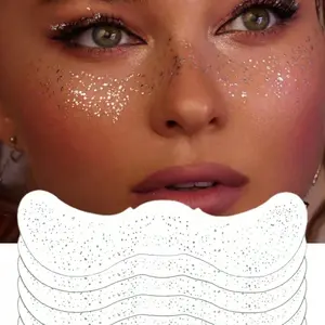Silver Color Glitter Freckle Stickers, Waterproof Makeup for Women, Perfect for Dance and Music Party Looks, 6/3/1 Pack