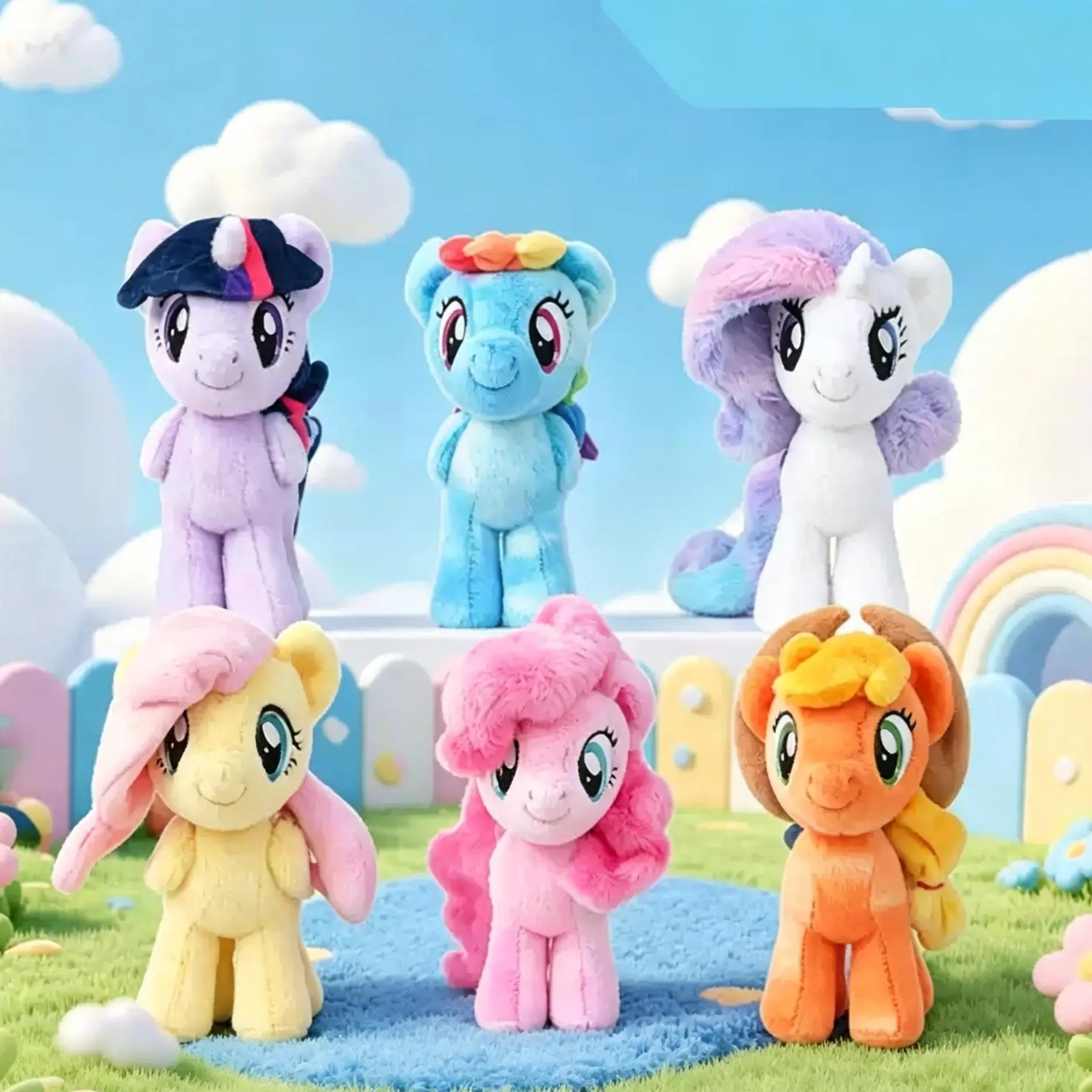 My Little Pony Authentic Plush Keychain Blind Box Vol 2 | Summer Sale Back to School Gift | Cute Pinkie Pie Twilight Sparkle Rainbow Dash Soft Stuffed Toy | Detachable Saddle Bag Pendant Mystery Box