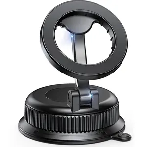   [US Stock] Magnetic Car Phone Mount, Suction Cup Cell Phone Holder for Dashboard & Windshield, [MagSafe Compatible] 360° Rotation Foldable Adjustable Car Cradle,Car,Dashboard,Hhone holder, Fits iPhone 17 16 15 14 13 12, Universal for Cars, SUVs, Trucks