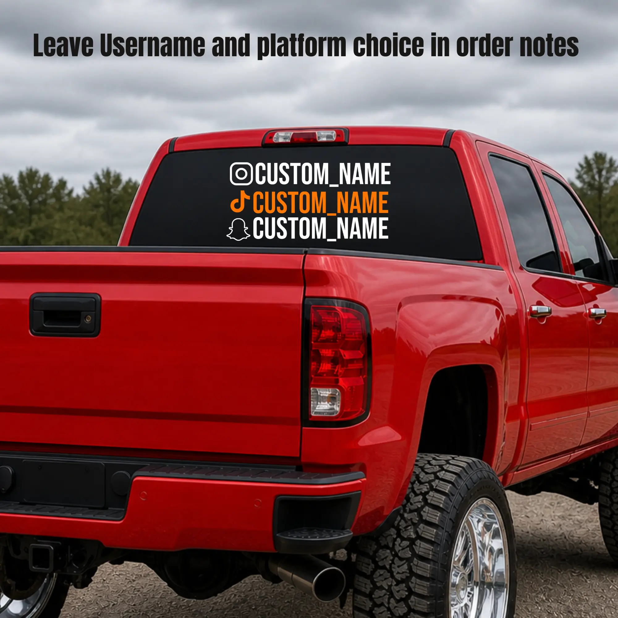 Custom social media car vinyl decal (tiktok decal, Instagram decal, Snapchat decal) Leave username in order notes!