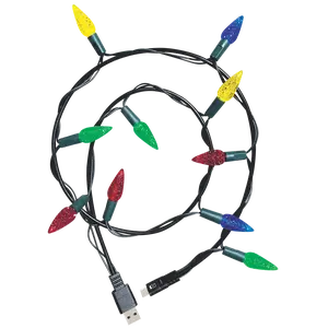 Christmas Light 3FT USB-C Charge Cable with 2.4 Amp Rapid Charge for Festive Holiday Lighting