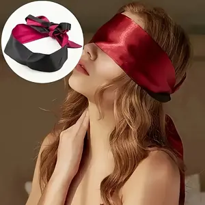 Elegance Long Sleep Blindfold | Soft Lace-Up Overlay Design, Red & Black, Perfect for Relaxation & Sensory Deprivation, Ideal Gift for Couples, Sensory Deprivation Gear | Elegant Blindfold | Elegance Finish
