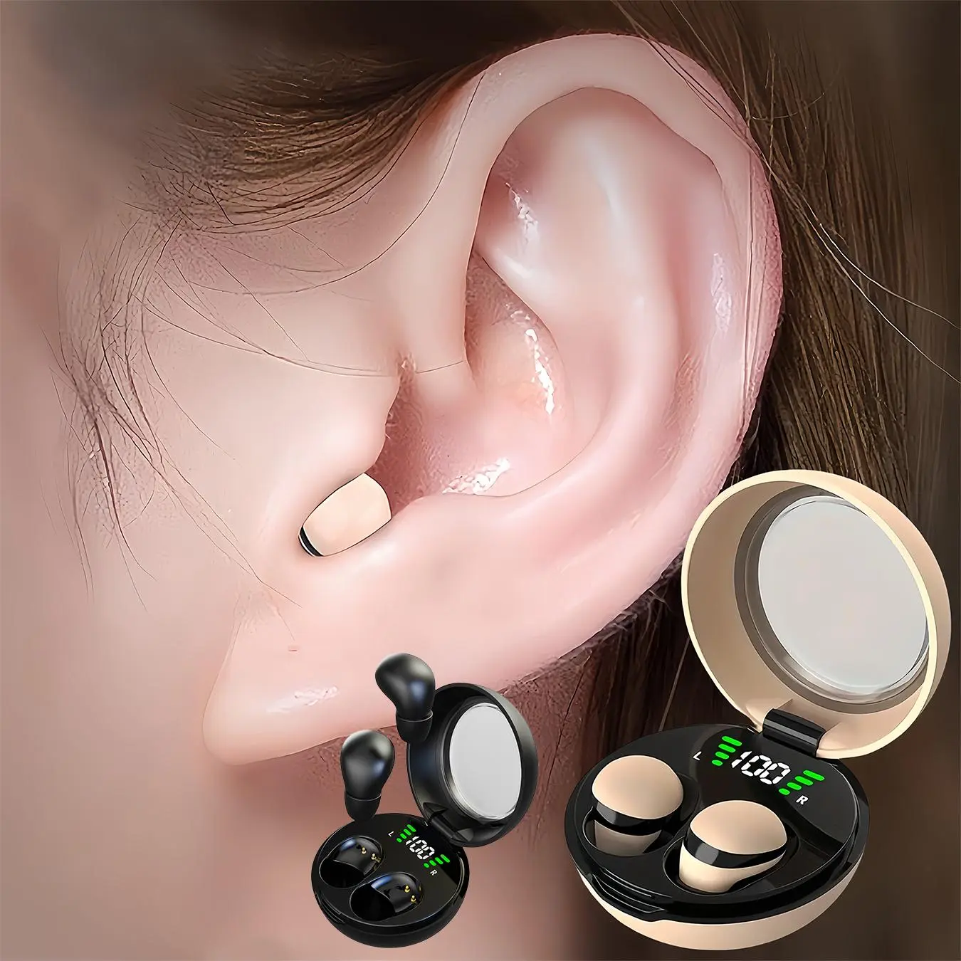 Wireless Earphone, 1 Count In-ear Design Earbuds with LED Charging Case, Sweat-resistant Headphones with Mic for Sports, Work, Travel, Audio