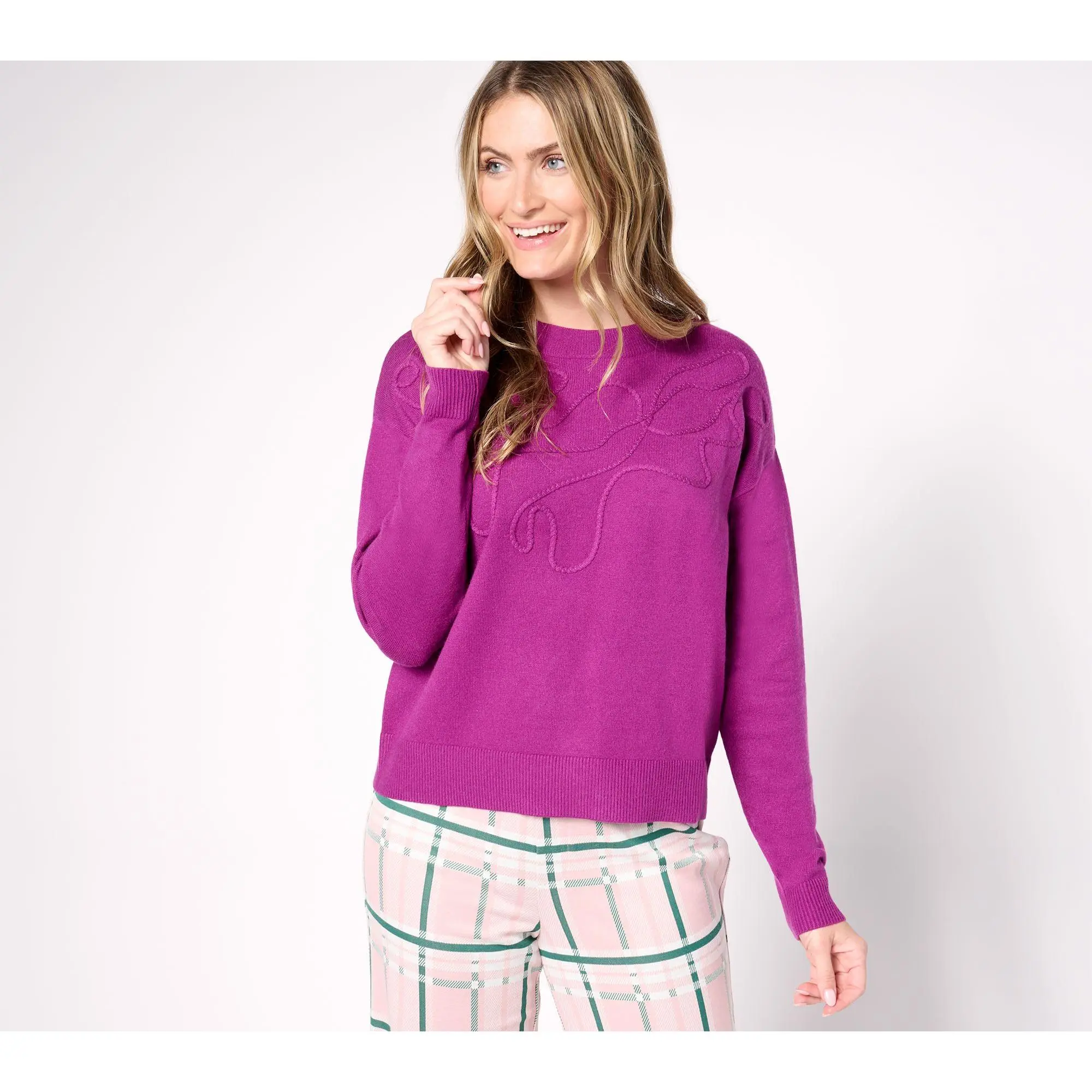 by Stacy London Soutache Crew Neck Sweater