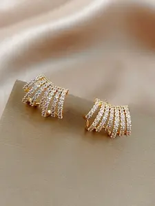 Elegant Rhinestone Ear Cuff Clip, Non Piercing Earrings, Sparkling Water Drill Design, Versatile Geometric Jewelry Accessory for Women & Girls