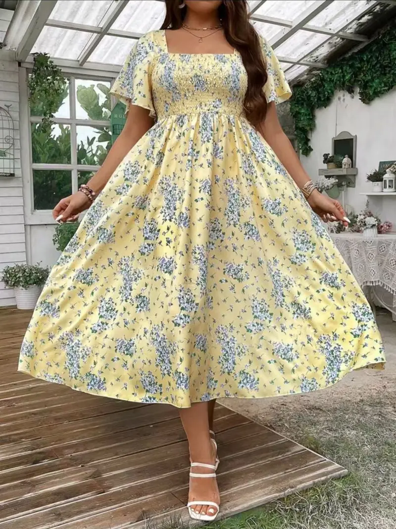yellow dresses plus size - TikTok Shop