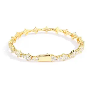 6.5mm Classic Tennis Bracelet | 18K Gold Plated Cubic Zirconia - Unisex, Perfect for Everyday & Party Wear, Premium Bracelet, Men's Accessories summervibes