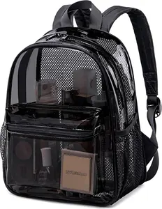 Clear Mini Backpack Stadium Events 12x12x6 Small Transparent Backpacks Plastic See Through Bag for Work Festival  Travel