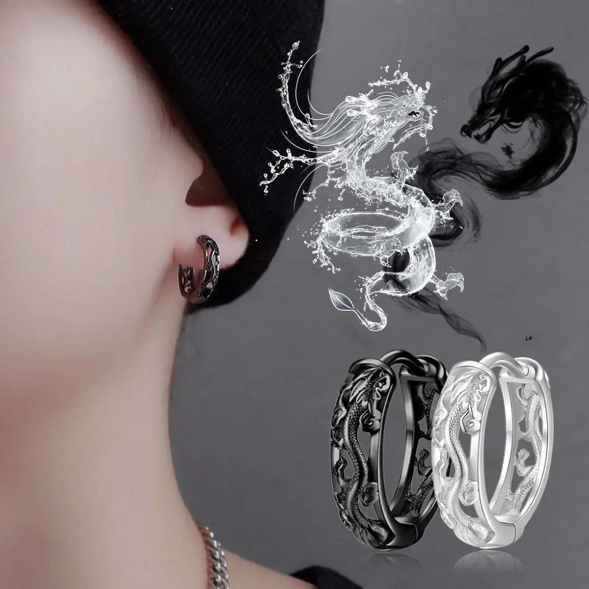 y2k Dragon earrings pair of pattern earrings for men and women jewelry gift daily wear, Men's Earrings