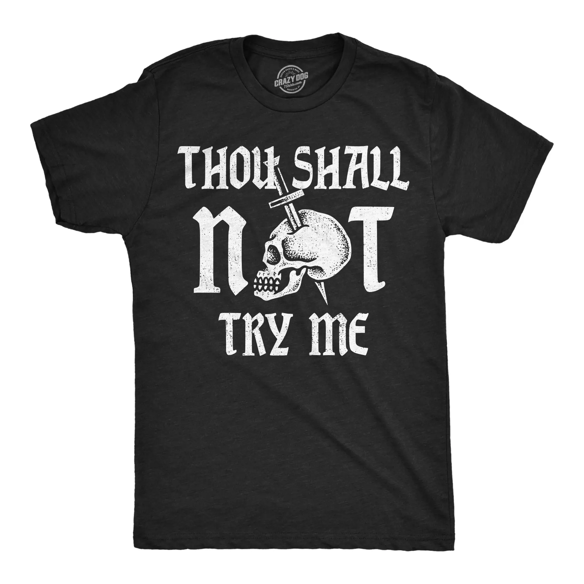 Mens Funny T Shirts Thou Shall Not Try Me Sarcastic Joke Tee For Men Mens Funny T Shirts Cool Vintage Fashion T-Shirt Gift Classic Menswear Funny  Short Sleeve Novelty Tees for Guys Black -