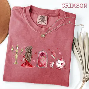 Comfort Colors Fairy Tale Valentine Graphic Tee, Tale as Old as Time Shirt, Girly Aesthetic Girls Trip Tee Love Outfit Womenswear Cotton