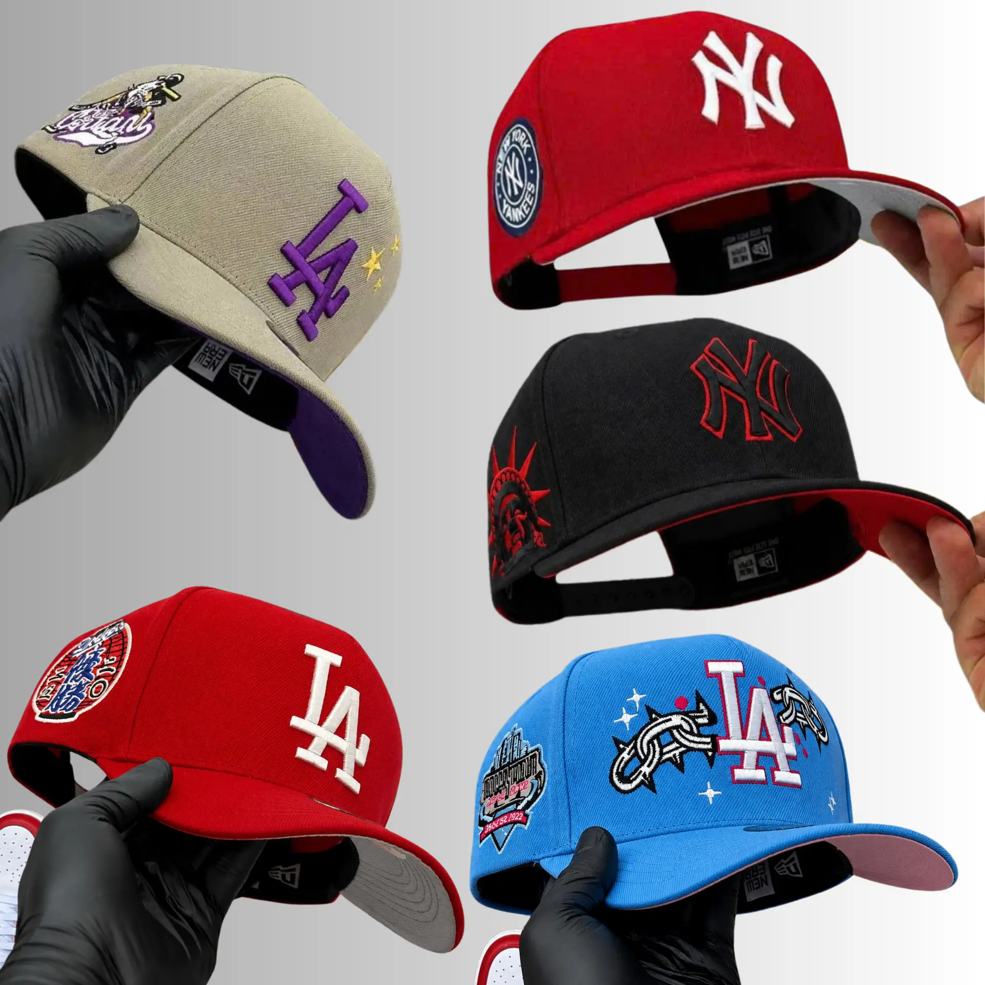 New Era MLB NY Yankees LA Dodgers Premium Team Logo Baseball Hat – Adjustable 9FORTY 59FIFTY Curved Brim Snapback Cap, Embroidered Premium Graphics, Heritage Streetwear Design, Casual Daily Outfit, USA 2026 Edition