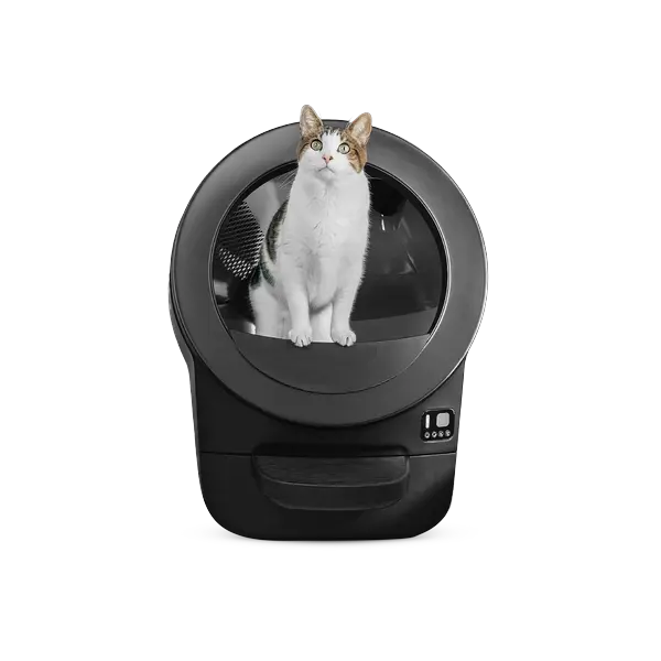 Whisker Litter-Robot EVO Automatic Self-Cleaning Cat Litter Box, Black, Compact Space-Saving Design, Advanced Odor Control, Works with Any Clumping Litter, WhiskerCare 1-Year Warranty