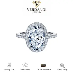 5 Carat oval cut Synthetic Moissanite Engagement Ring in S925 Sterling Silver Moissanite Ring D VVS Clarity