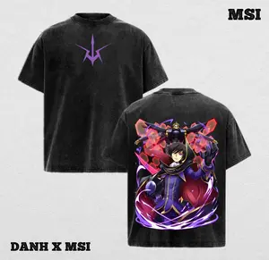 Emperor Lelouch - Code Geass : Lelouch of the Rebellion R2 Anime Double Printed Vintage Washed Unisex Oversize Anime Manga Washed Heavyweight Cotton T-shirt, gifts For Anime Fan, Anime Lover