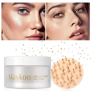MAYKOO Freckles Stamp Marker, Freckle Cushion Natural like Freckle Makeup Fake Freckles Pen, Waterproof Long Lasting Quick Dry, Fake Freckles Stamp Air Cushion, Smooth, Sensitive, Compact, Brown, 15g, Gentle, High Quality Cosmetics
