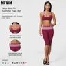 MFVIM Women’s breathable striped “naked feel” activewear set — two piece yoga/fitness outfit featuring a halter neck, V neck top, high waisted tummy control, and 7/8 length leggings.,back to school,back to school haul