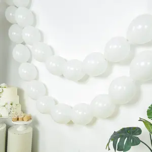 100 Pcs Biodegradable Link Balloons 10" Matte Pastel White, Latex Quick Linking Balloons for Balloon Chains, Garland, Arch, Backdrop & Wall Decor