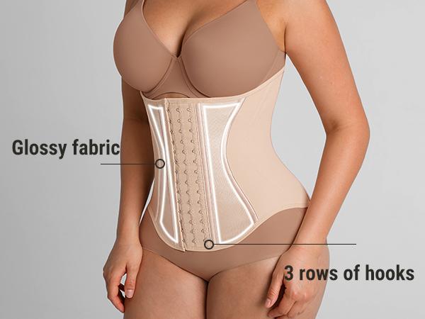 FeelinGirl Women's Tummy Control Waist Trainer Corset Reflective Comfortable Fabrics Adjustable Hooks Waist Cincher SpringStatements