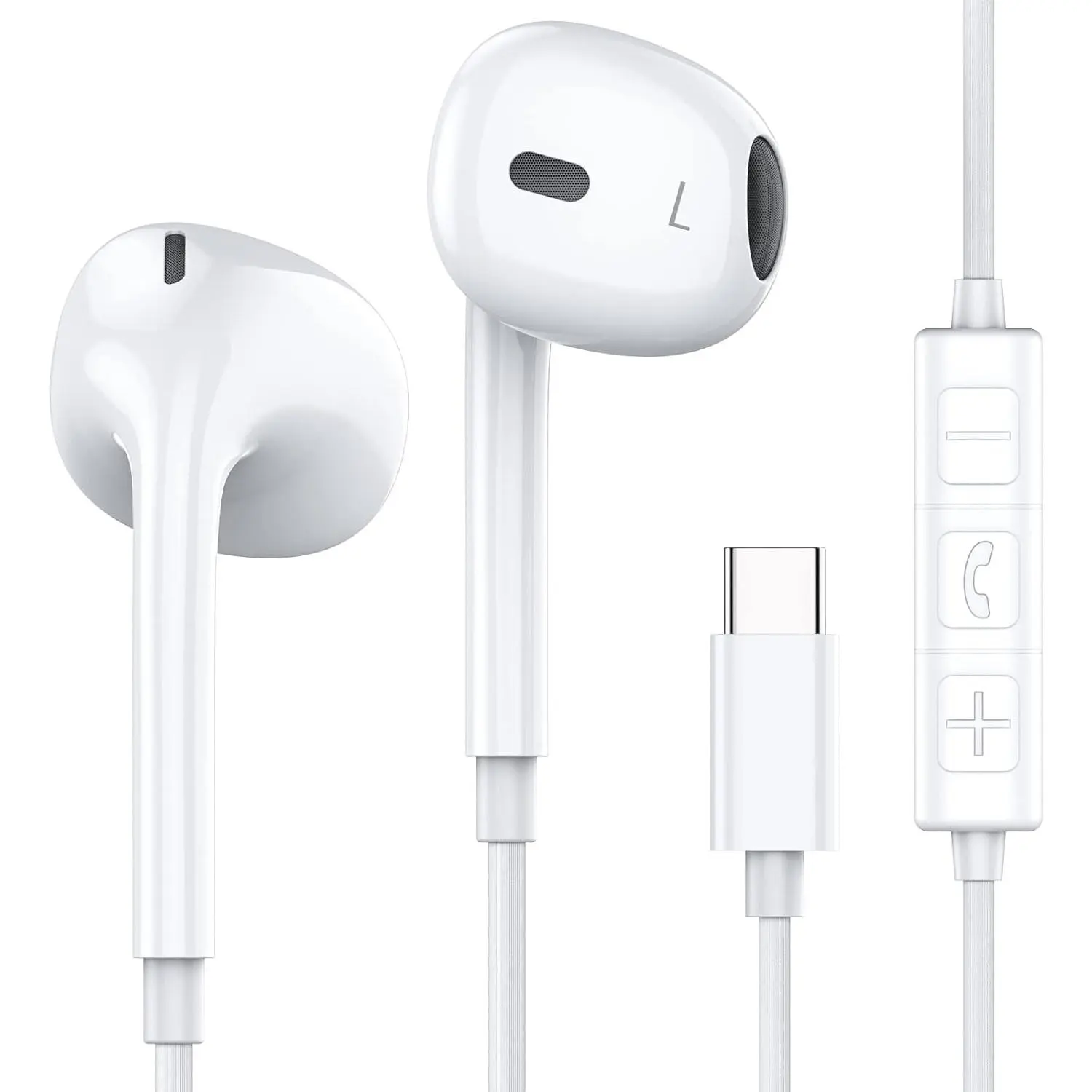USB C Headphone Wired Earbuds in Ear Headphones with Mic and Volume Control Compatible with iPhone 15/ pro/Pro max iPad Air Samsung Galaxy S23 S22 Pixel 7 6 6a 5 OnePlus 9, Audio, Electronic, Headset, Home, Mic + Volume