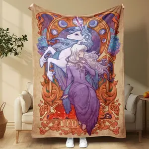 Unicorn pattern tapestry - Soft and warm blanket for air-conditioned room - Home decoration for bedroom - Accents for living room - Comfortable and unique blanket - Lightweight gift for children and adults - Halloween, Christmas and birthday gift