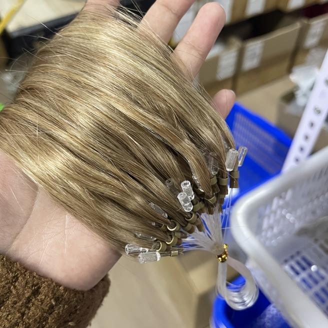 50 Strands Micro Ring Micro Loop Human Hair Extensions 30g, Natural Straight 12-28 Inch, Fish Line Design, No Glue Easy Install, Thin Ends Silky Smooth, No Tangle No Shedding, Invisible Natural Look for Women Daily & Party Use