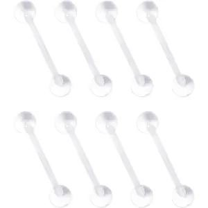 Transparent Ball and Barbell Clear Tongue Ring Retainer 14G or Nipple Ring
