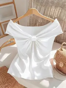 Summer Women's Casual Elegant Solid Color Sleeveless T-Shirt, Slim-Fitting Fashion Top for Daily Wear, Comfortable and Stylish Ladies' Tee