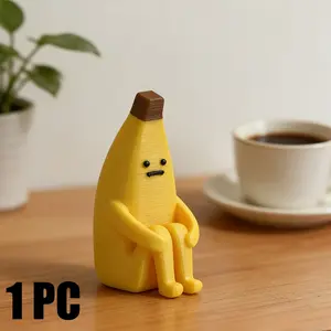 1pc Anxious Banana 3D Printed Figurine | Durable Plastic, Suitable for Home and Office Decor, Ideal for Various Holidays