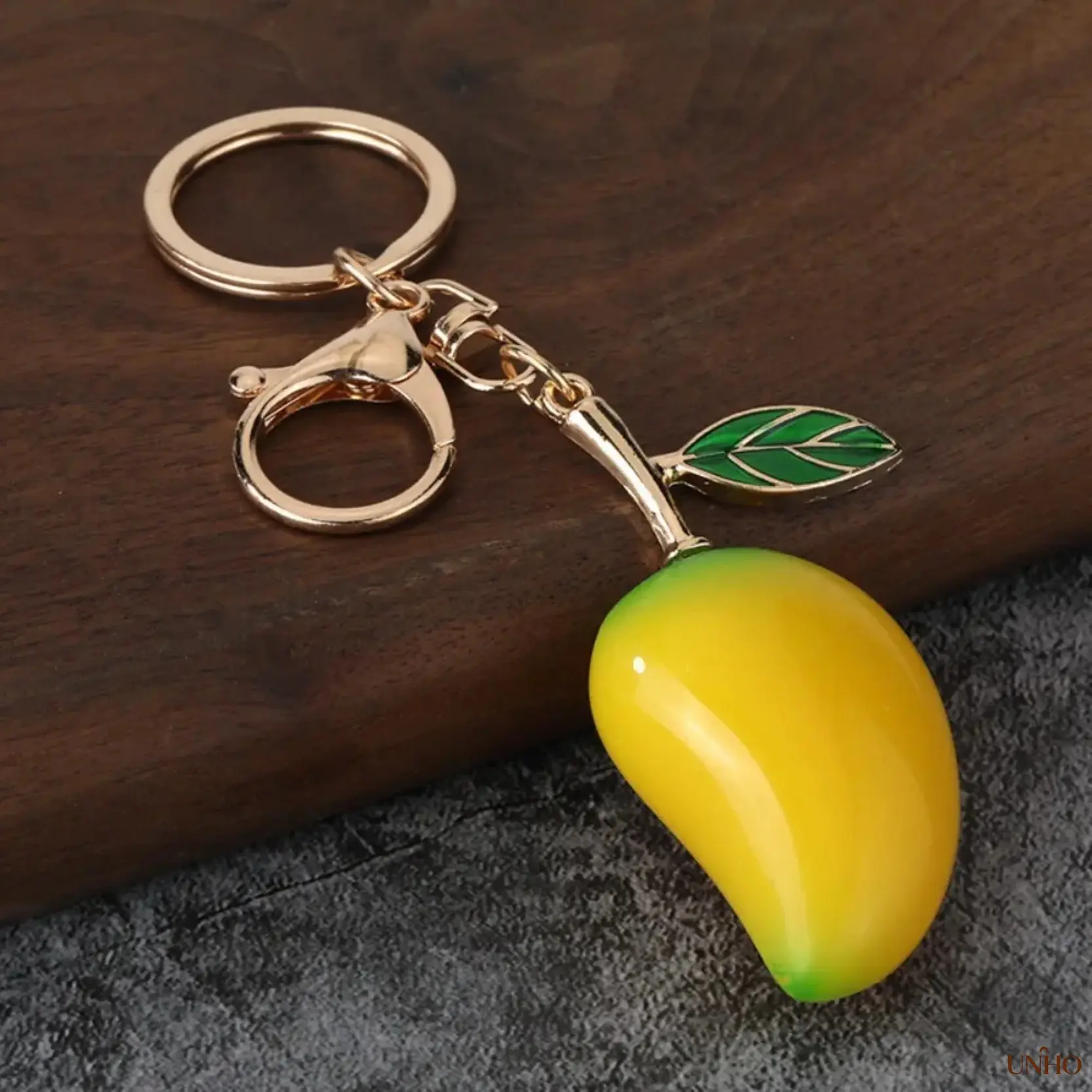 3‑D Gradient Mango‑Shaped Bag‑Charm Key‑Ring For Women,Cute Tropical‑Style Accessory For Backpacks, Daily‑Keys And Custom‑Gift Occasions