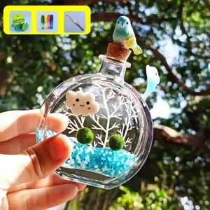 Cute Perfume Bottle Marimo Habitat | Elegant Live Glass Decor & Self-Sustaining Micro Ecosystem, Low Maintenance Moss Ball for Desk, Office & Home | A Serene Low-Light Accent(Includes LIVELY Moss Ball Pet)